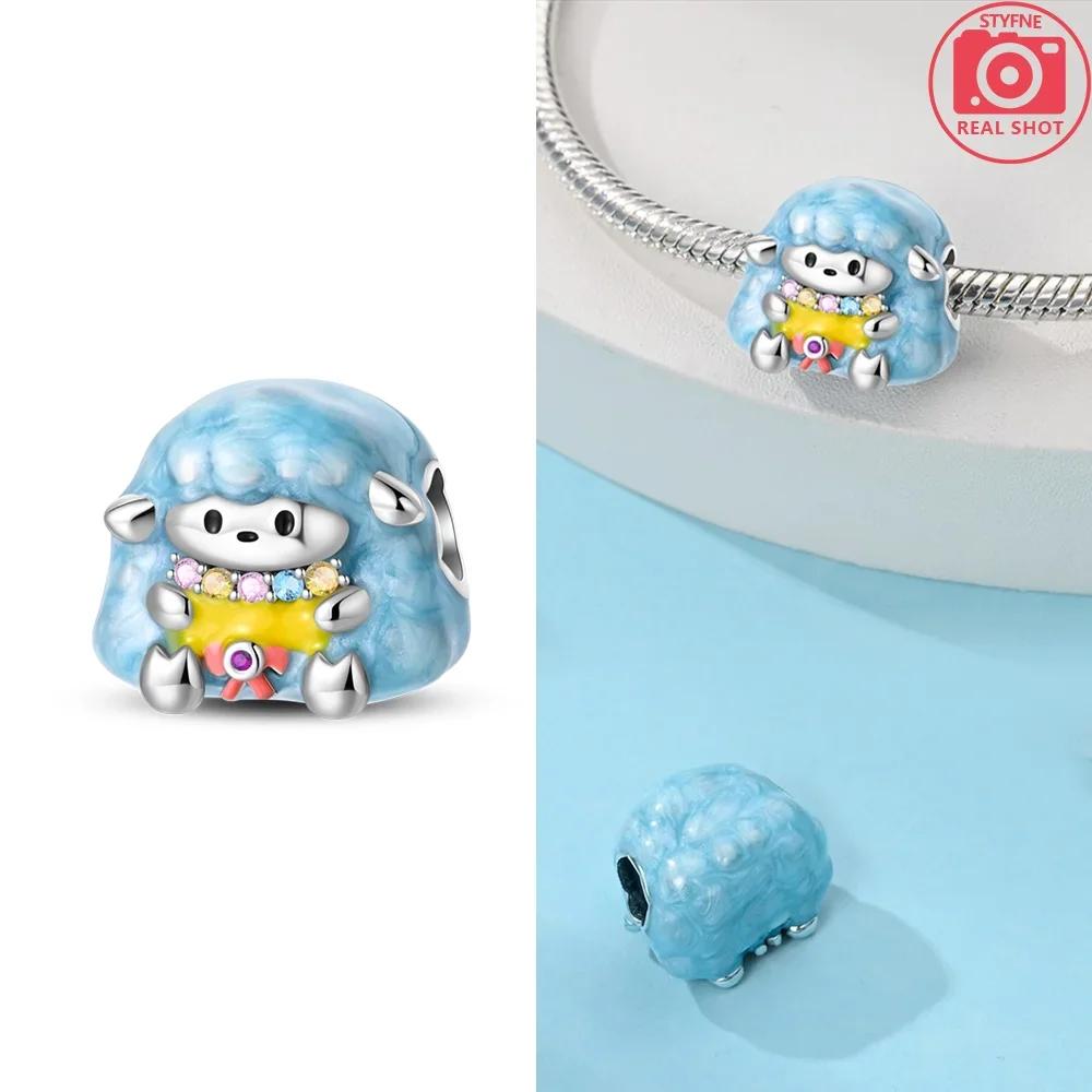 Copper Charms Animal Color Pink Rabbit Sheep Cat Dog Beads Fit 3Mm Original Bracelets Fine Diy Birthday Jewelry Make