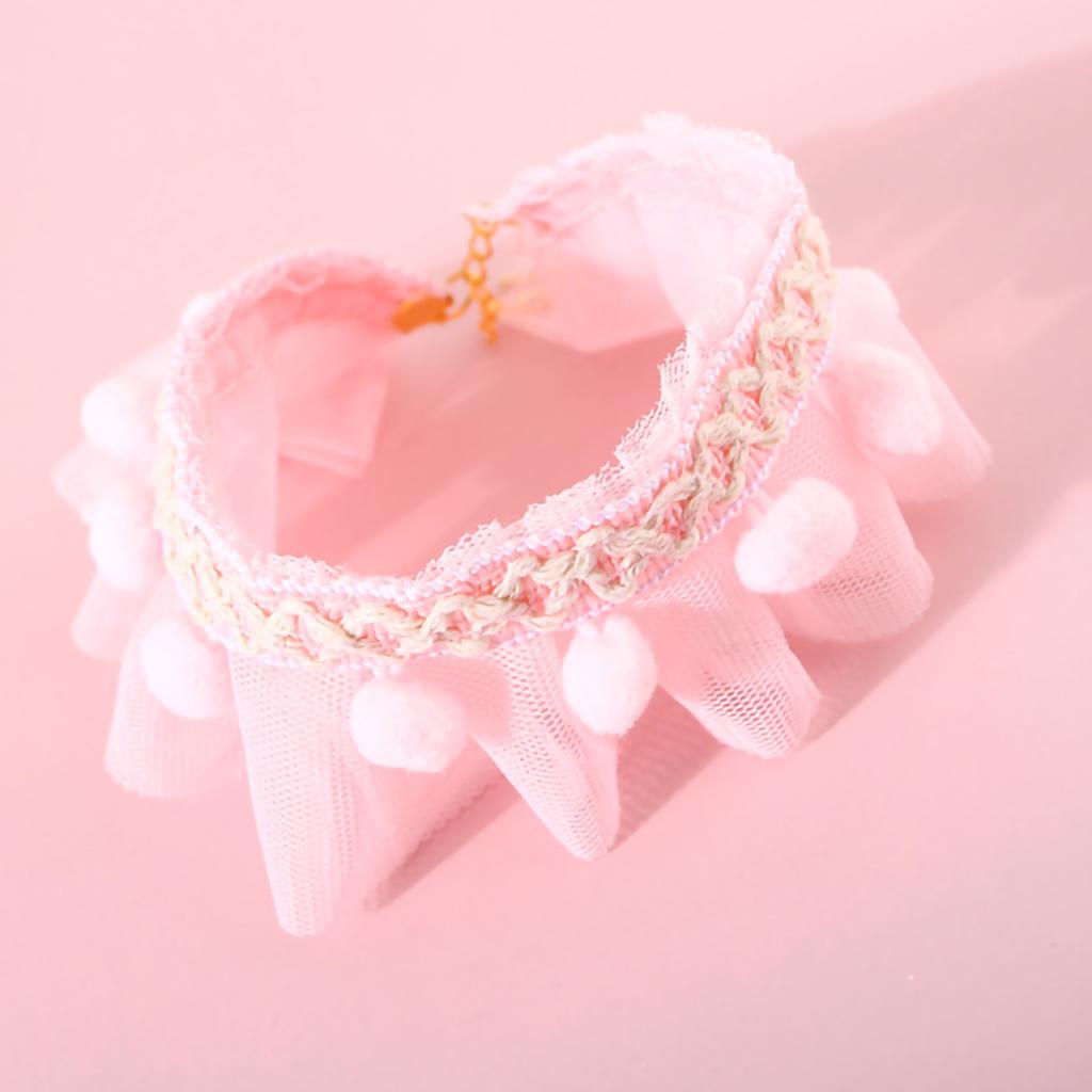 Pet Lace Necklace Brilliant Colors Adjustable Chinoiserie Cat Adjustable Collar for Small Pets Cats Dogs