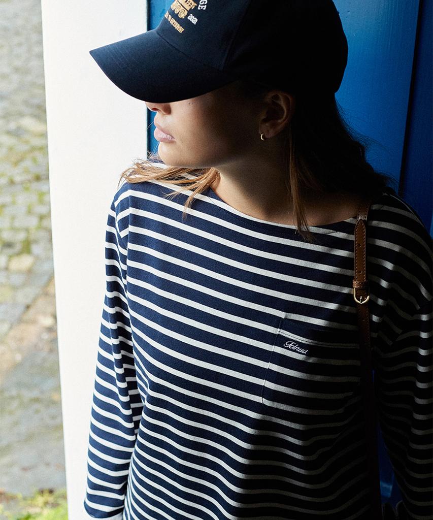 FOLNUA Nuer Stripe T-Shirt (Navy Ivory)