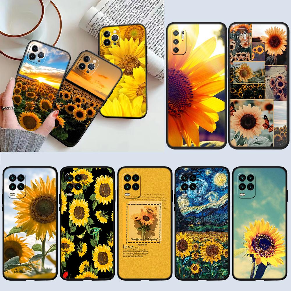 UP47 Sunflower Flower Phone Case for Samsung Galaxy S20 S21 S22 Ultra FE + Plus A21S A22 A24 A25 A26 A30 A30S A31