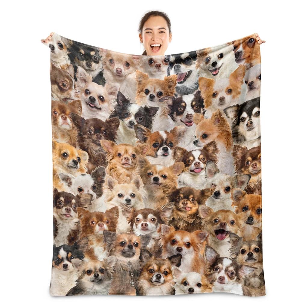 Chihuahua Dog Blanket Soft Fleece Throw Plush Home Decor Gifts