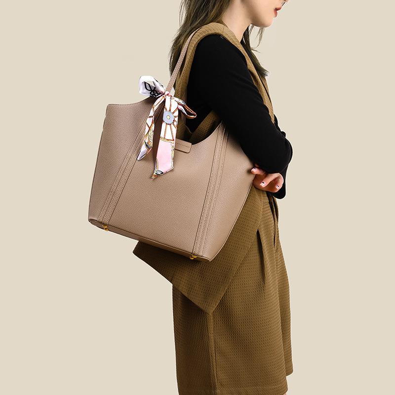 All-in-one Simple Senior Sense Large Capacity Texture Shoulder Bag Women's Fashion Casual Tote Underarm Bag