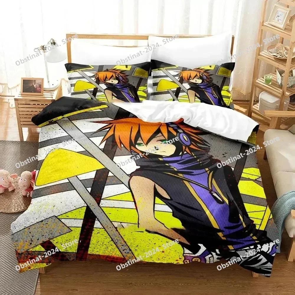 The World Ends with You Набор постельного белья с принтом Нэку Сакураба Односпальное одеяло Пододеяльник Наволочка 3 предмета Детский и взрослый размеры