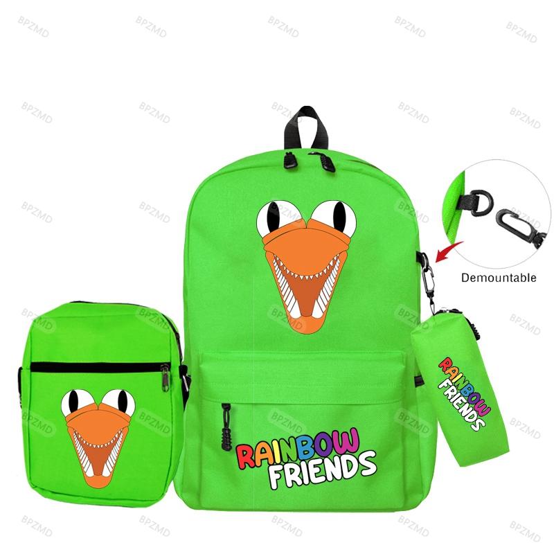 3 шт./компл., оригинальные рюкзаки с радужными друзьями для мальчиков и девочек, школьный рюкзак большой емкости, игровой рюкзак, сумка-пенал