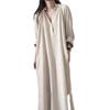 Spring Loose Korean Version Long Over Knee Cotton Shirtskirt Dress