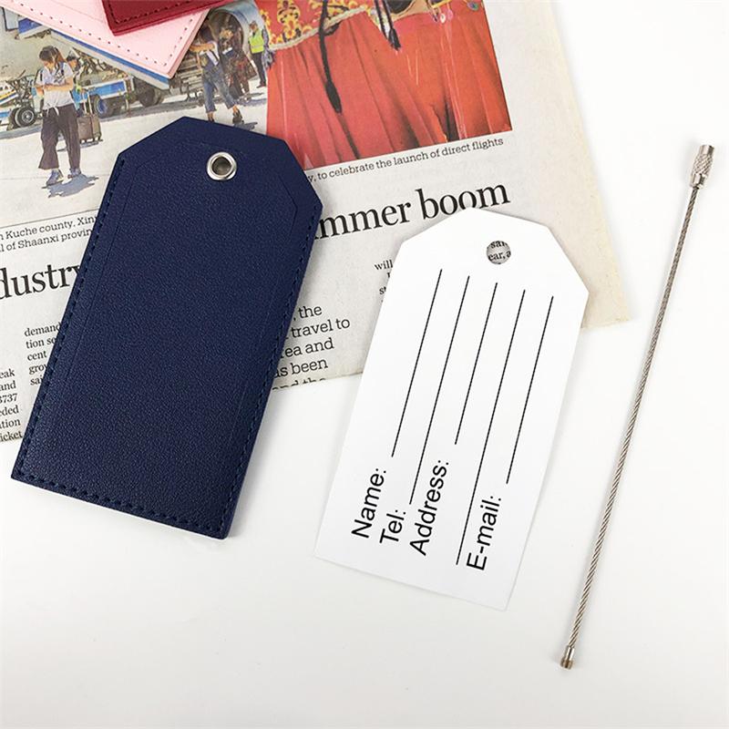 PU Leather Luggage Tag Suitcase Identifier Label Bag Tags for Boarding Bag Tag Travel Accessories