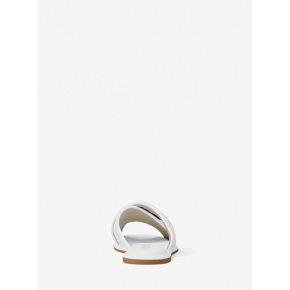 Michael Kors Порция Плоские сандалии-слайдеры 49t5pofa1a1999 Оптический белый