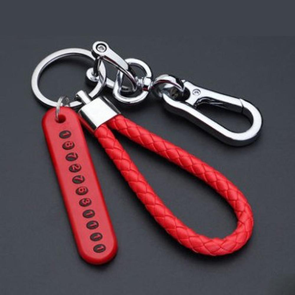 Phone Number Card Key Chain Vehicle Pendant Car Keychain Phone Number Plate Keyring Anti-lost