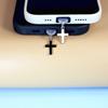 Cross Mobile Phone Dust Plug Alloy Pendant Black and White DIY Pendant Accessories