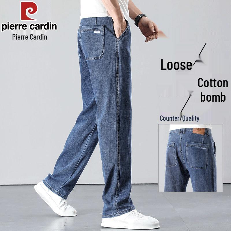 Pierre Cardin Мужские летние свободные прямые эластичные джинсы