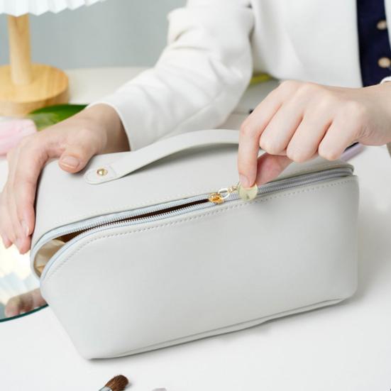 Дорожная косметичка из искусственной кожи большой вместимости, водонепроницаемая, на молнии, портативная, многофункциональная, женская косметичка для макияжа, органайзер-косметичка