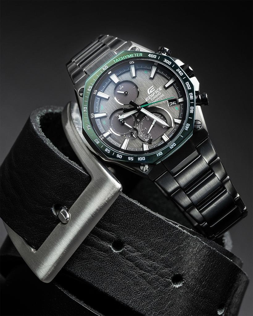 Casio Мужские аналоговые кварцевые часы Edifice из нержавеющей стали, водонепроницаемость 100 м, EQB-1100XYDC-1A