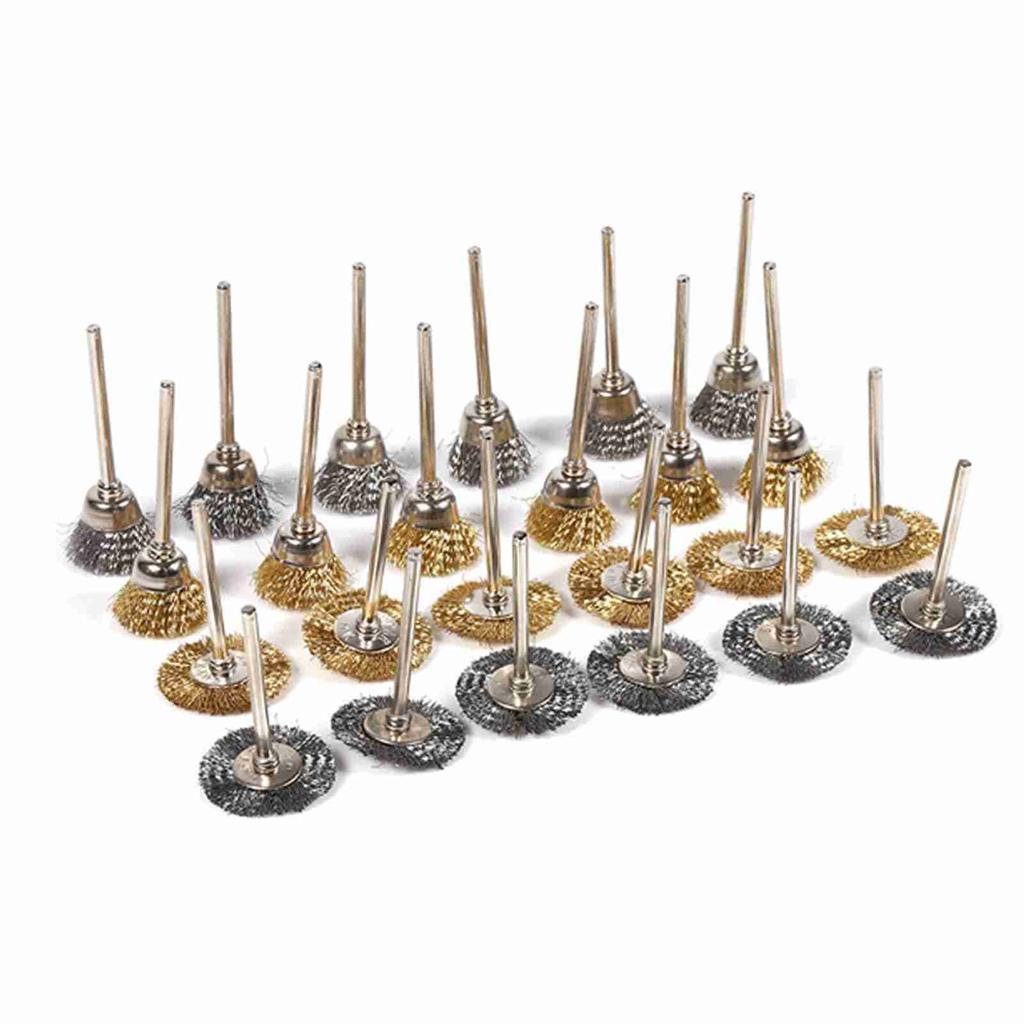 36 шт. Набор щеток из латунной стальной проволоки, ручка, чашка, колесо, полировка, очистка, вращающиеся инструменты, полный комплект