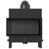 Corner Fireplace KRATKI FLOKI Left 12kW Ø200 Black Closing Installation Kit