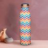 Pure Copper Water Bottle 1 Litre Alkaline and Anti Oxidant 100% Leak Proof, Office, Gym Bottle (Chevron, MultiColor)
