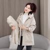 Pie Overcome Women's Thickened New Big Fur Collar Removable One-piece Three-piece Tooling Cotton-padded Jacket Trendy Cotton-padded Jacket