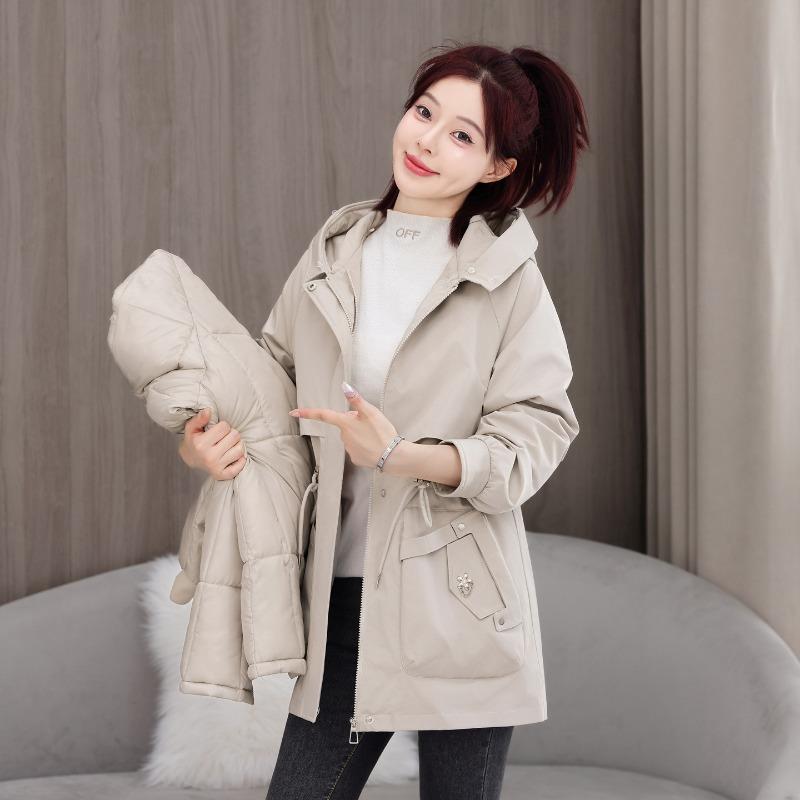 Pie Overcome Women's Thickened New Big Fur Collar Removable One-piece Three-piece Tooling Cotton-padded Jacket Trendy Cotton-padded Jacket
