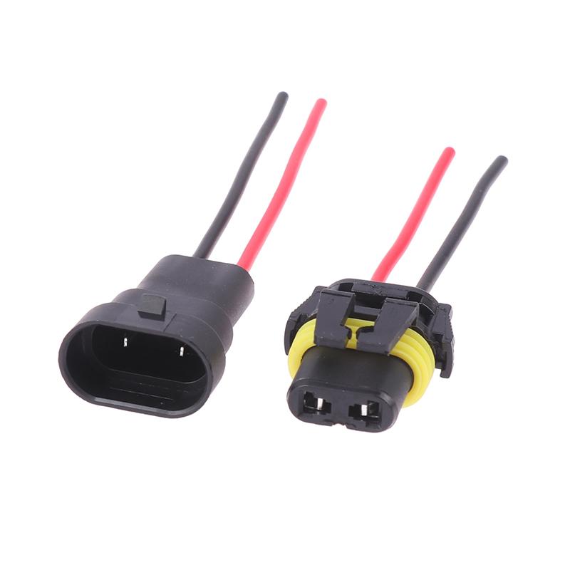 1/2PCS 9005 Single Slot Bulb Socket With 10CM Wire - Waterproof Headlight And Fog Lamp Male Plug Adapter For Automotive Use