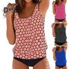 Женский комплект из 2 предметов танкини с U-образным вырезом, без рукавов, с принтом в горошек, с завязками по бокам, плавки, комплект, быстросохнущий купальник