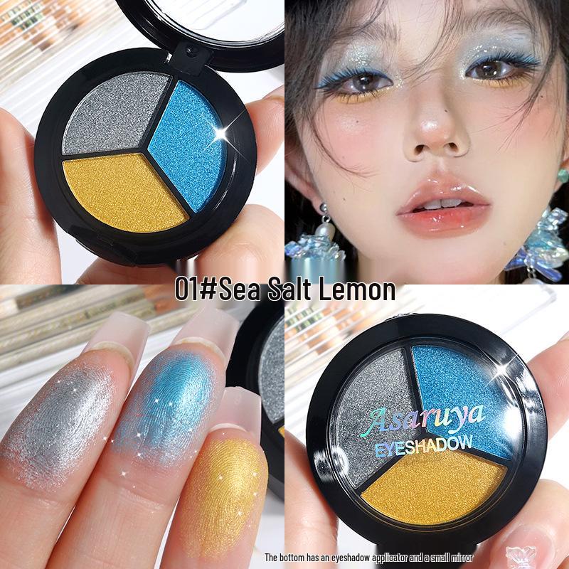 Палетка мерцающего сценического макияжа: Синие, Зеленые, Фиолетовые тени для век