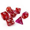 7pcs/Set Two-color Glitter Transparent Polyhedral Dice for Dnd COC Cthulhu Rpg Running Group Board Game Dice Number Dice Set