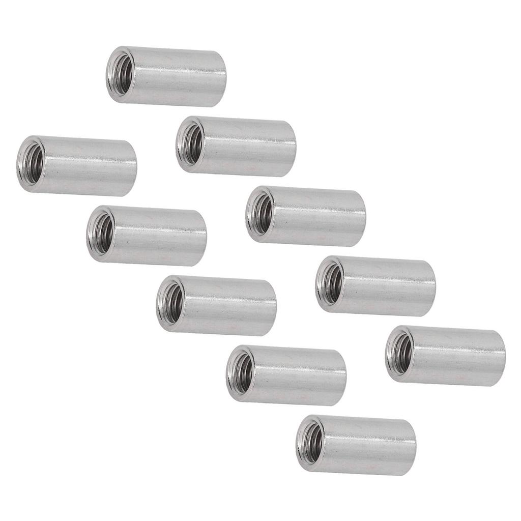 10 шт. Соединительная гайка Круглая M12 Нержавеющая сталь Гайка-соединитель стержня Внутренняя резьба Крепеж