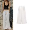 Spring New Lazy Wind Stretch Waist Wide Leg Pants Linen High Waist Wide Leg Pants 7818708