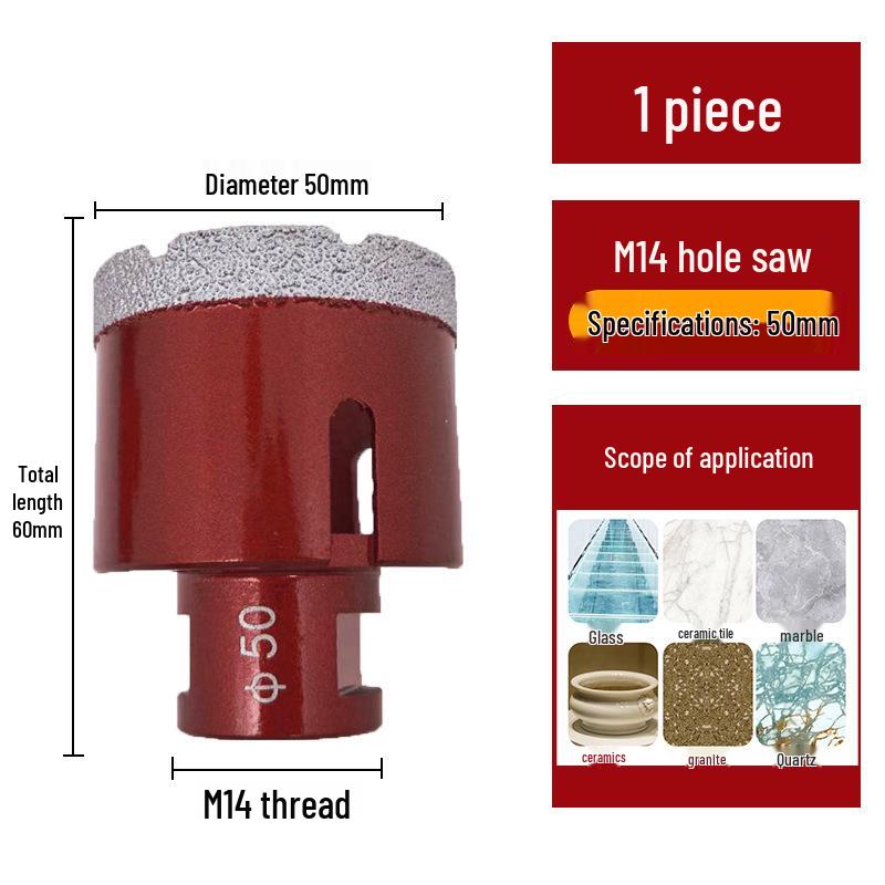 M14 Алмазная коронка паяная для плитки, мрамора, камня, стекла - Насадка для угловой шлифмашины для расширения отверстий