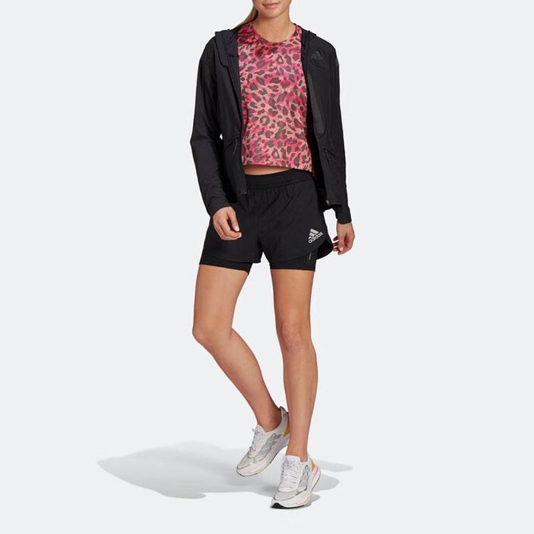 Adidas Solid Color Hooded Zip Long Sleeve Jacket Women Jacket Black GN2726