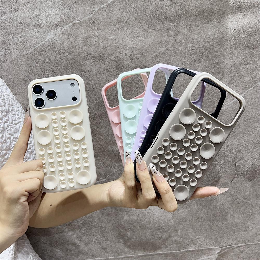 Противоударный силиконовый чехол для телефона с круглой присоской для iPhone 17 Pro Max 16Pro 15 14 Чехол с сильной адсорбцией воздуха и множеством функций
