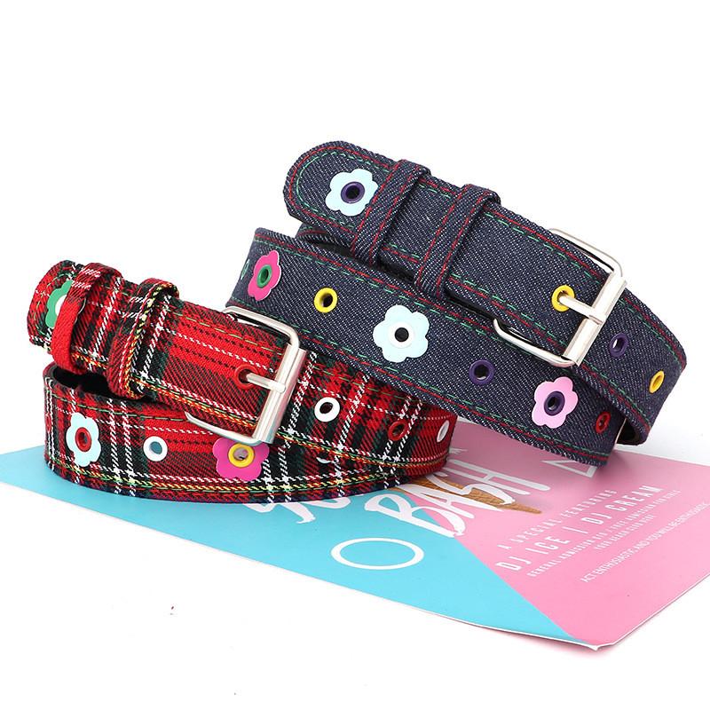 Fashion Ladies Flower Pattern Pu Leather Belt With Metal Buckle For Casual Jeans Wear