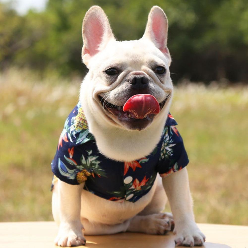 Lightweight Pet Shirt Multi Sizes Dog Beach Outfit Dog Hawaiian Shirt Summer Daily Wear