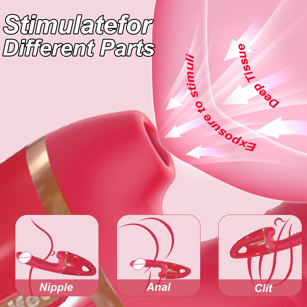 Толкающий Вибратор Дилдо Стимулятор Точки G Клитора 10 Толкающих Постукивающих Присоска Анальный Взрослые Секс-Игры для Пары Женский Мужской