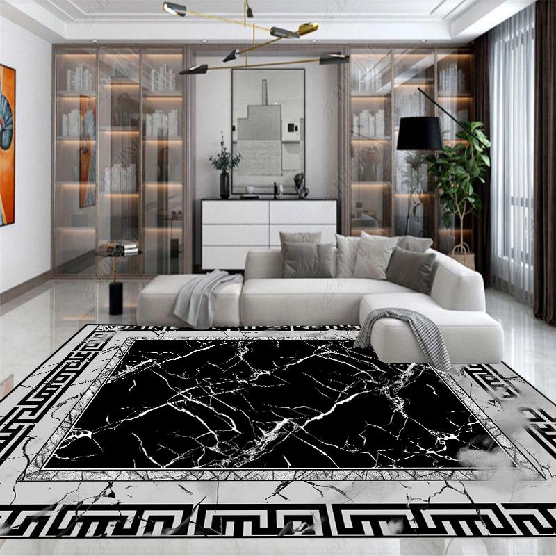 European Marble Pattern Rug Large Area Living Room Carpet Non-slip Bedroom Decor Rug Washable Lounge Coffee Table Mat Luxury