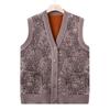 Middle-aged and Elderly Mothers' Clothes, Old Ladies Autumn and Winter Coats, Grandmas Wear New Style Vest Knitted Vest Plus Velvet Thickened