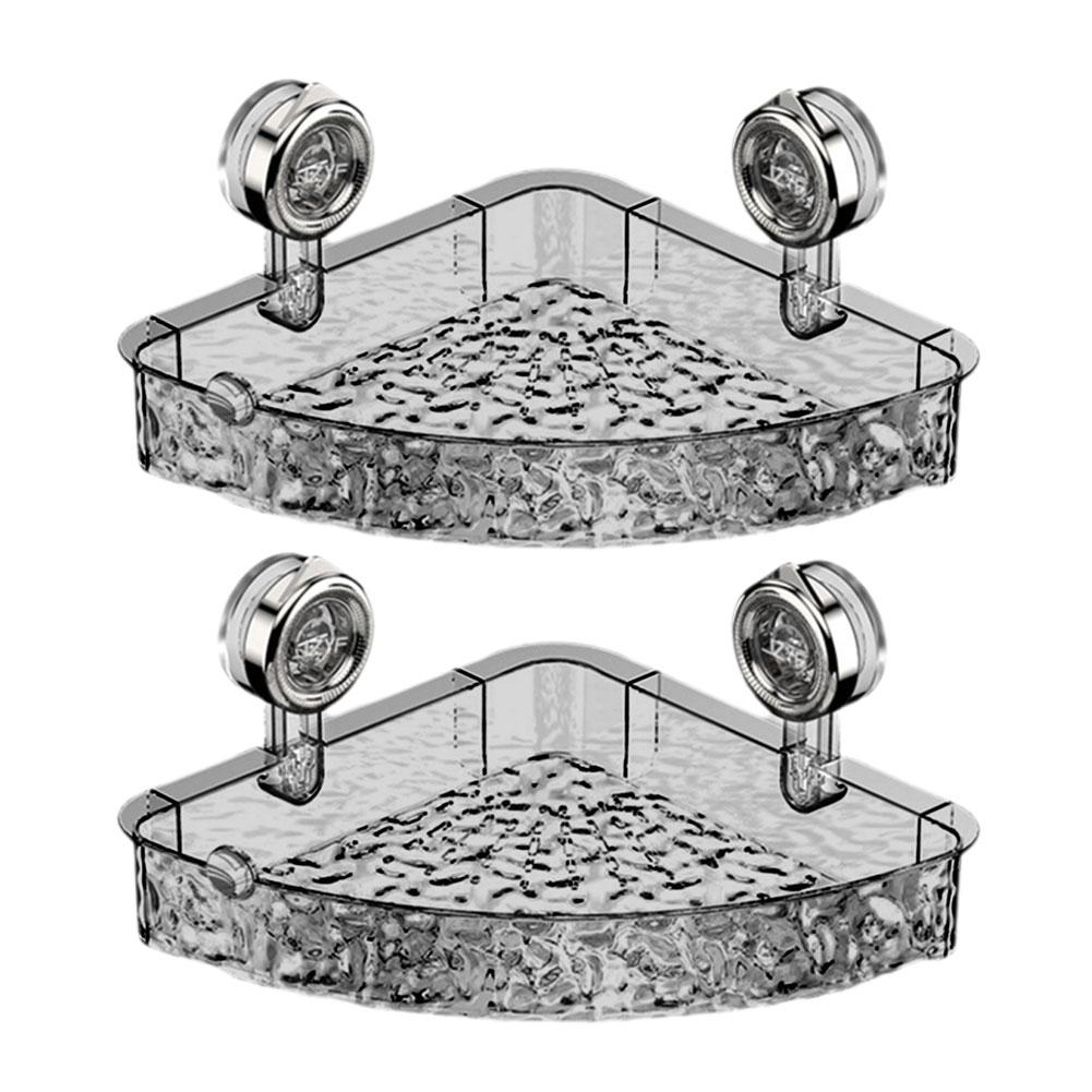 Полка для ванной на присоске, настенная полка без перфорации, угловая полка для хранения унитаза, треугольная полка для умывальника, ванная комната, N9K8