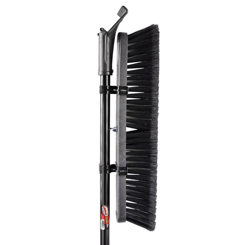 Heavy Duty Multi Surface Push Broom with Steel Handle Cleaning Concrete Brick Wood Stone and More Recycled Bristles