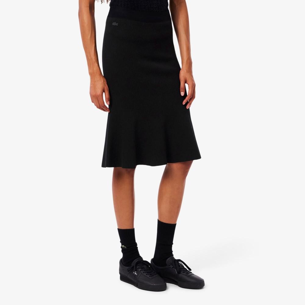 [Lacoste] Women's 3D Rib Knit Flared Midi Skirt JF4162-55N031