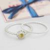Ollia Silver 925 Daisy Layered Set Silver Ring