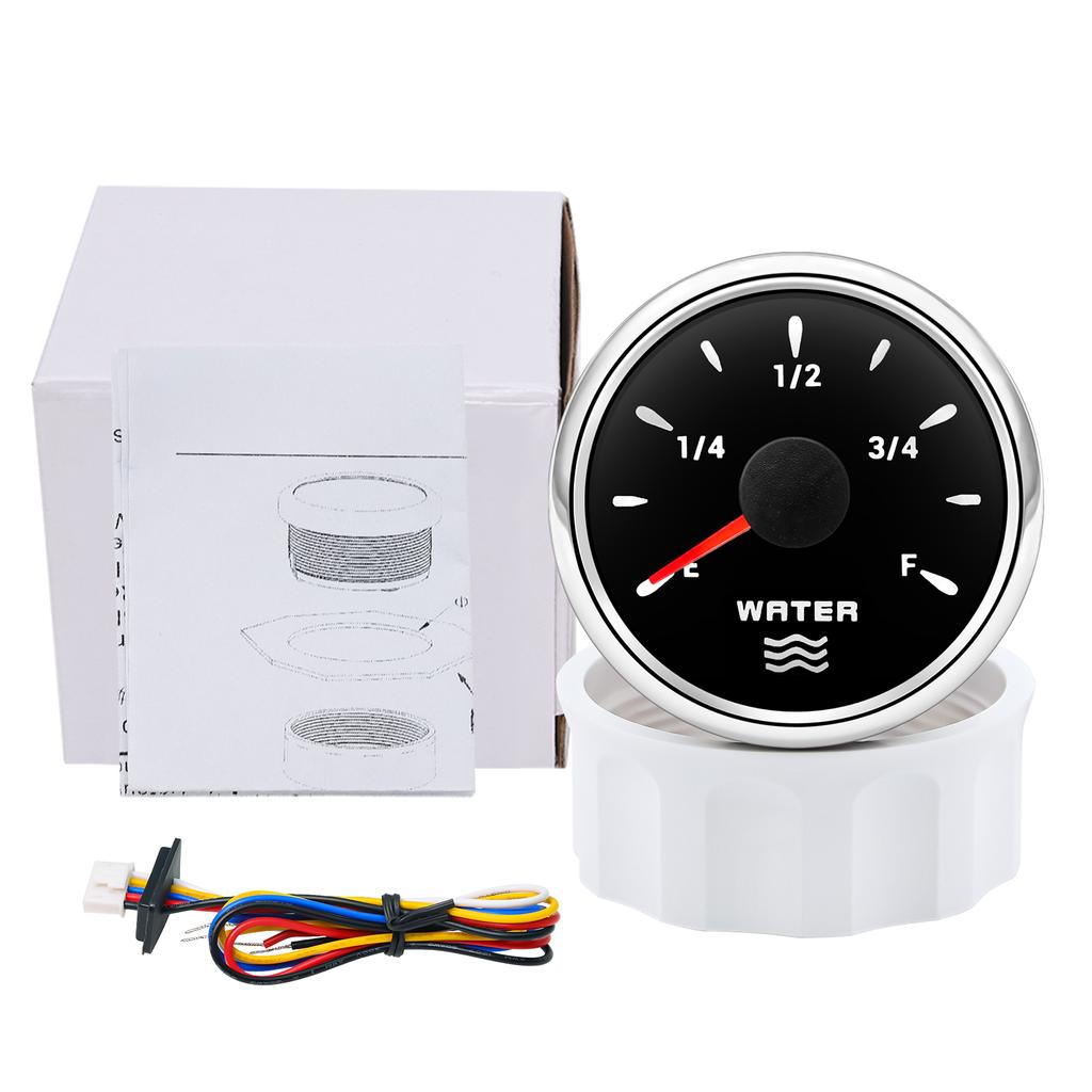 7 Color Backlight 52mm Water Level/Fuel Level Gauge/Water Temp Meter/Oil Press Meter/Voltmeter for Car Marine Yacht 12V 24V