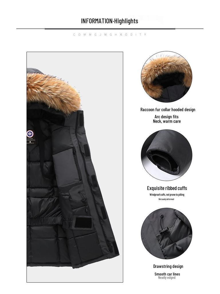 Ultra-Cold Mid-Length Down Parka with Hood - Couple Style