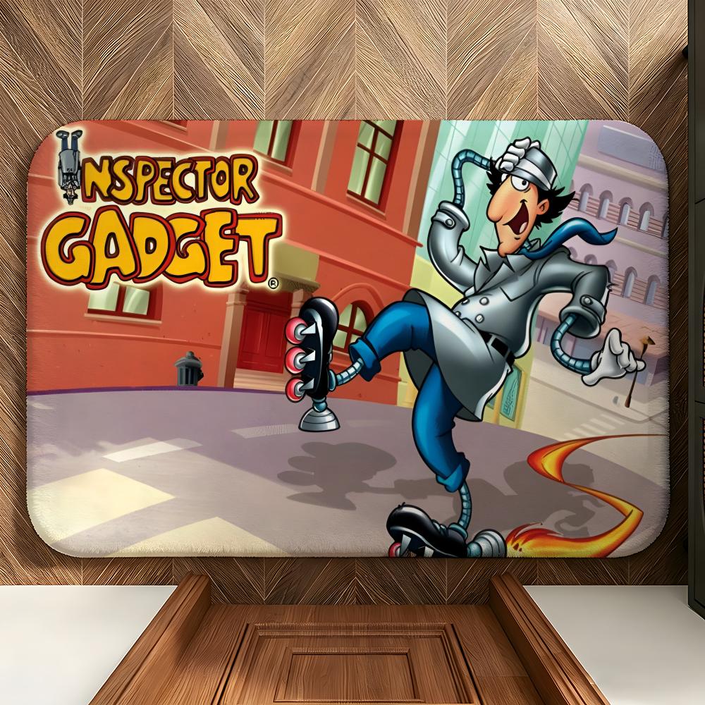Cartoon I-Inspector G-Gadget Floor Mat Soft Flannel Floor Mat Suitable for Entryways, Living Rooms, Bedrooms, and Bathrooms
