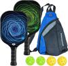 Pickleball Paddles Set of 2, Lightweight USAPA Approved Fiberglass Pickleball Set of 2 with Outdoor Pickleballs