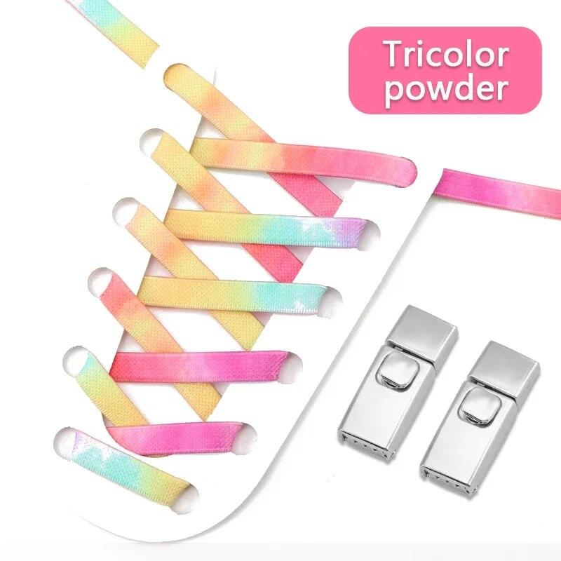 1 пара кроссовок с радужными эластичными шнурками, шнурки с застежкой без завязок для детей и взрослых, новые замки без завязок, шнурки для обуви, аксессуары для обуви