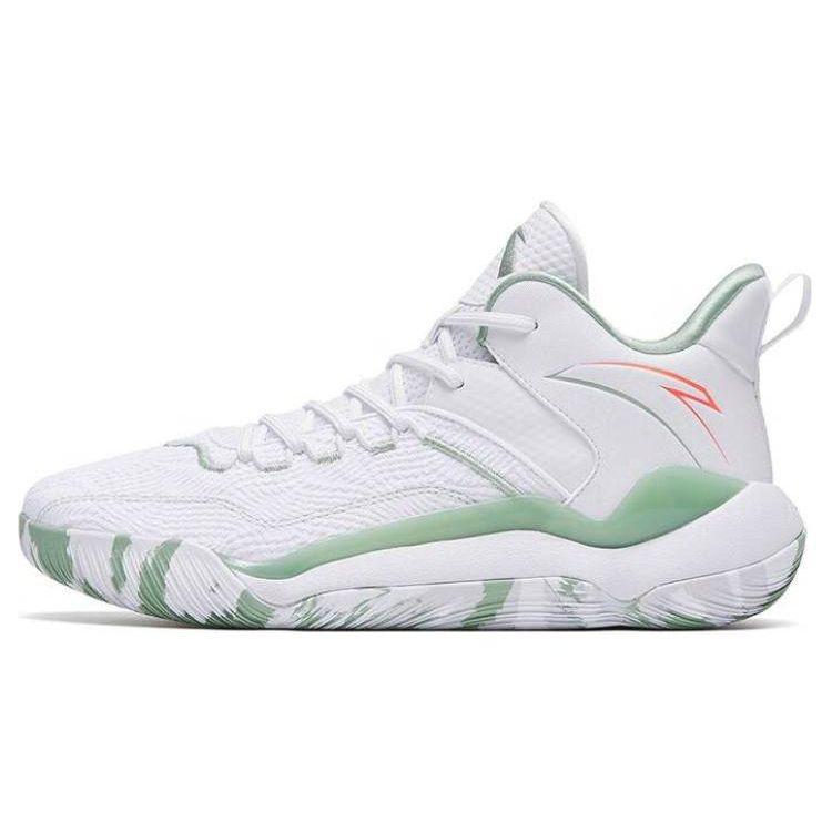 Anta Laser 4 Mesh Shock Absorption Non-Slip Wear-Resistant Mid-Top Basketball Shoes Men Sneakers White 112311607-6