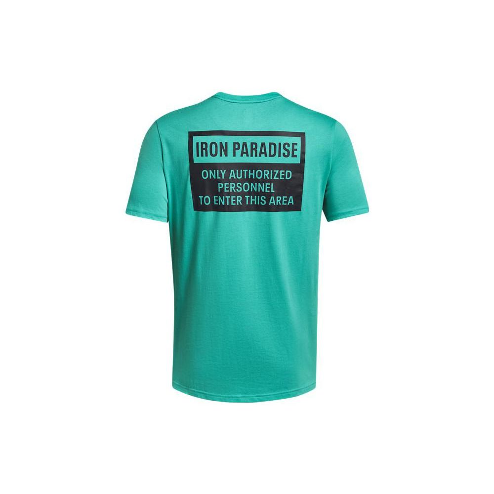 Under Armour Johnson Series LC Brahma Letter Logo Printed Sports Short Sleeve T-Shirt Men Tops Green 1379839-369