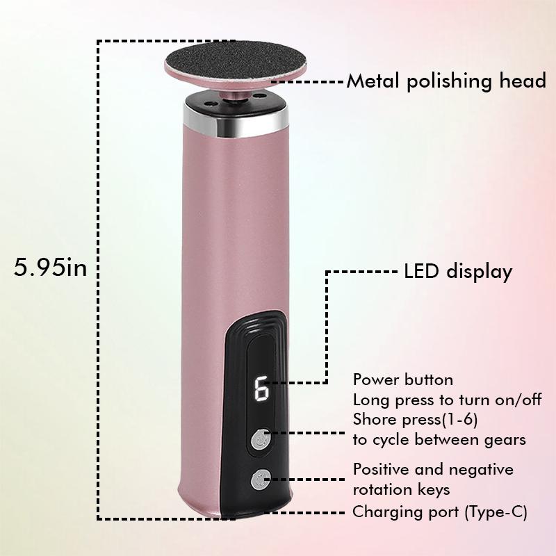 Беспроводная электрическая машинка для удаления мозолей на ногах, перезаряжаемый инструмент для педикюра для удаления омертвевшей кожи и кутикулы, сменная наждачная бумага