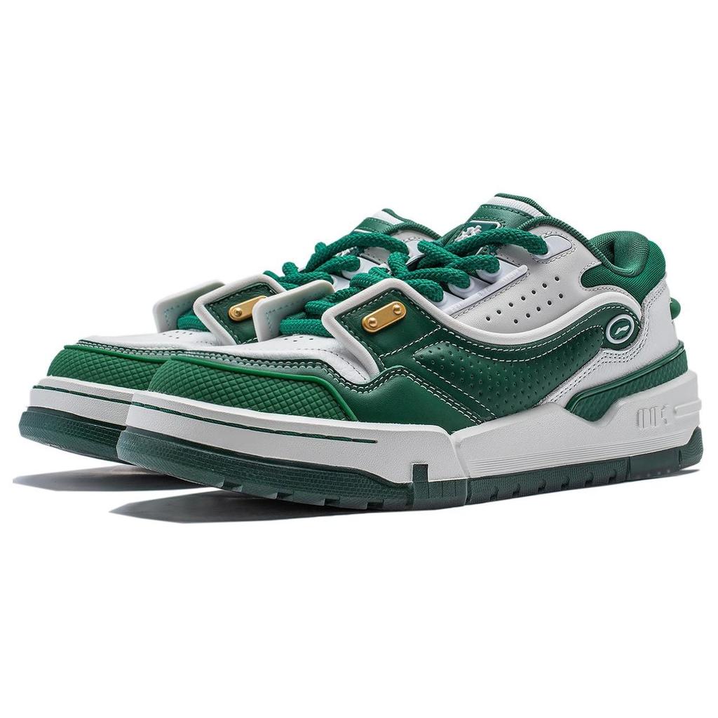 Li Ning 001 Btc Mega Versatile Retro Skate Shoes Thick Sole Height Increasing Non-Slip Shock Absorption Wear-Resistant Support Low-Top AGCU003-2