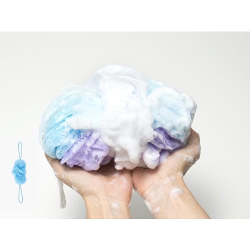 Marna Body Sponge, Soap Ball for Back Washing (Blue), Rich and Stretchy Lather (Body Wash Towel/Bath Towel), Soft, B872B