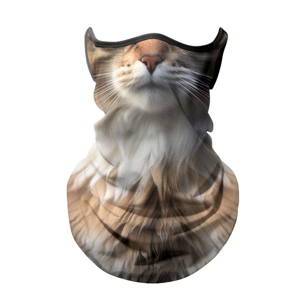 Lce Шелковая полнолицевая маска с 3D-узором в виде лица животного Балаклава Новая летняя маска для верховой езды